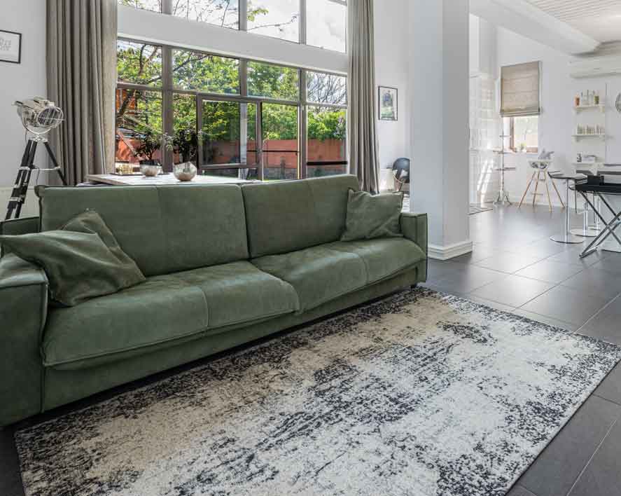 Living room with vintage carpet